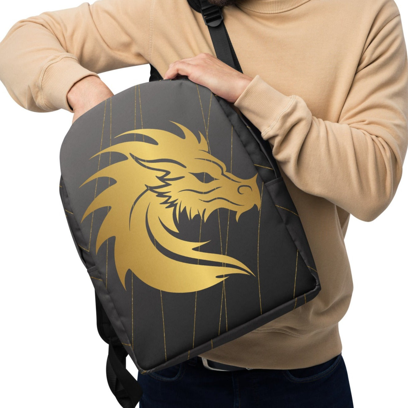 Minimalist Backpack Golden Dragon