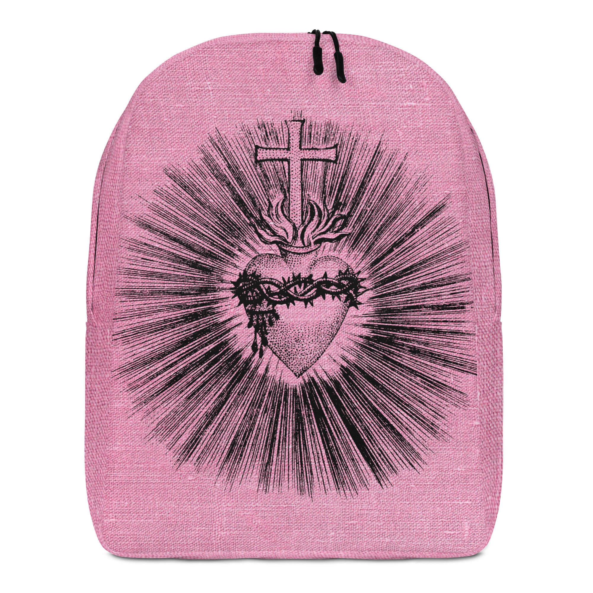 Minimalist Backpack Crucifix Cross Heart Design