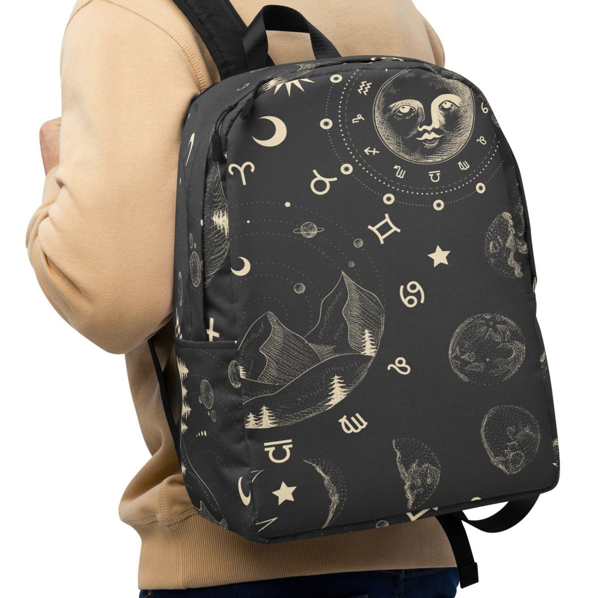 Minimalist Backpack Celestial Astro Black