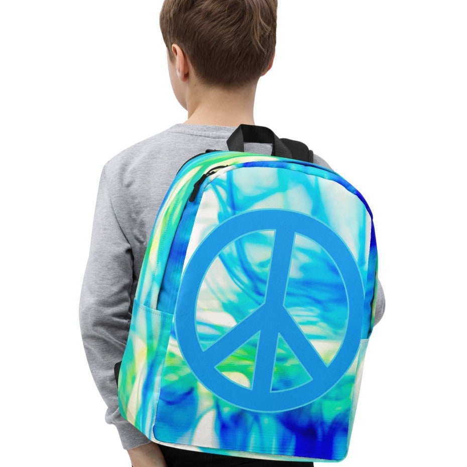 Minimalist Backpack Tie Dye Peace Sign