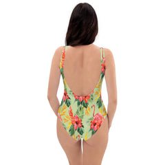 Floral design swimsuit for women's fashion