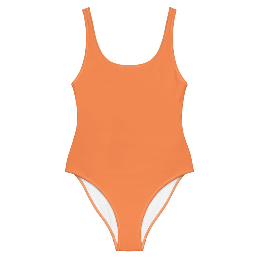 Orange solid color swimsuit for women
