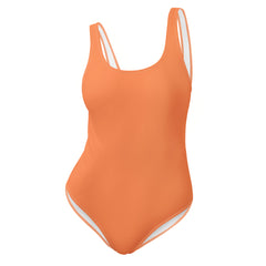 Orange solid color swimsuit for women