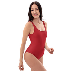 Red solid color swimsuits for women