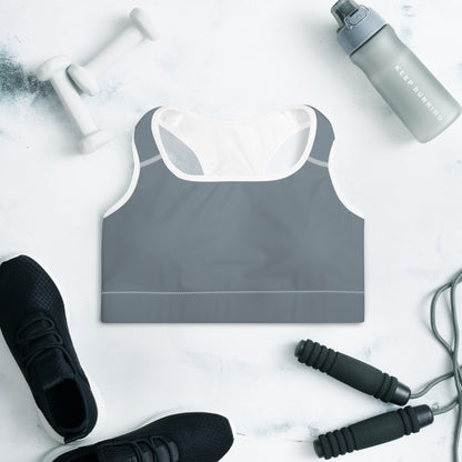 Solid Grey Padded Sports Bra, lioness-love