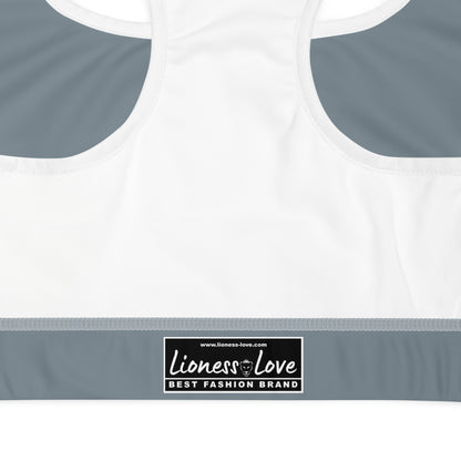 Solid Grey Padded Sports Bra, lioness-love