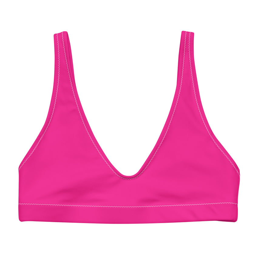 Hot pink bikini top, the ultimate statement piece for women's swimwear. 