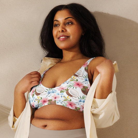 Coconut and floral printed bra for a chic look