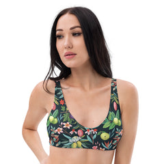 Crafted with care and attention to detail, this bikini features a flattering cut and a bold, eye-catching floral pattern that captures the essence of exotic paradise. 