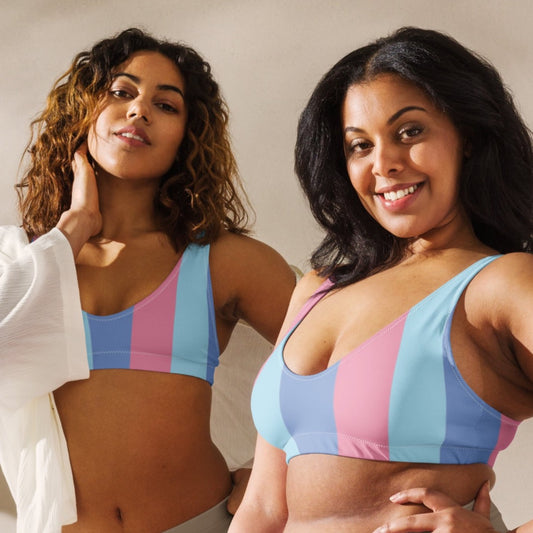 Comfortable and supportive striped bra for women