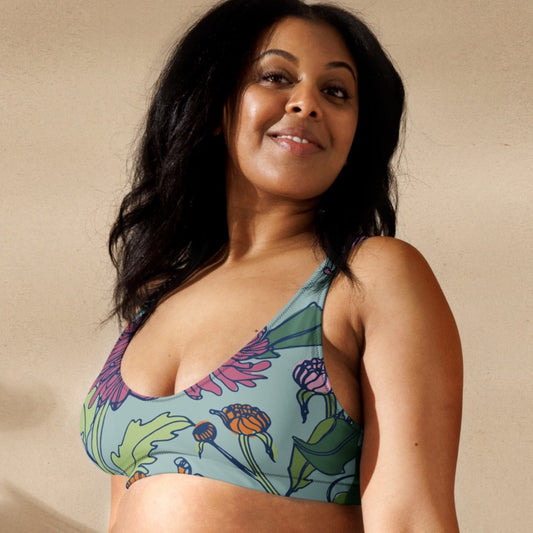 Fashionable beachwear with a vibrant floral print