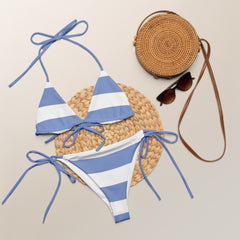 "Seaside Elegance: The Nautical Ocean Blue String Bikini", lioness-love