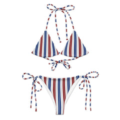 "Americana Chic: The Red, White, and Blue Striped String Bikini", lioness-love.com