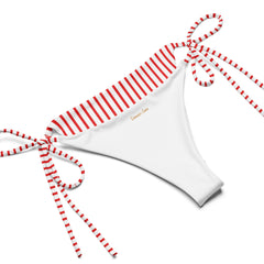 "Nautical Chic: The Red and White Striped String Bikini", lioness-love