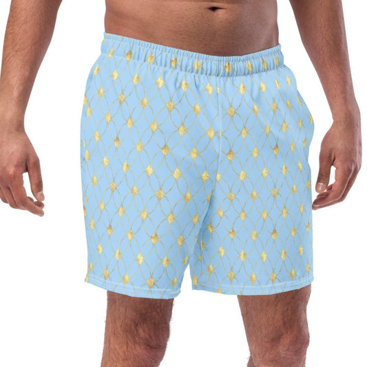 Premium quality gold glitter swim trunks for fashionable men