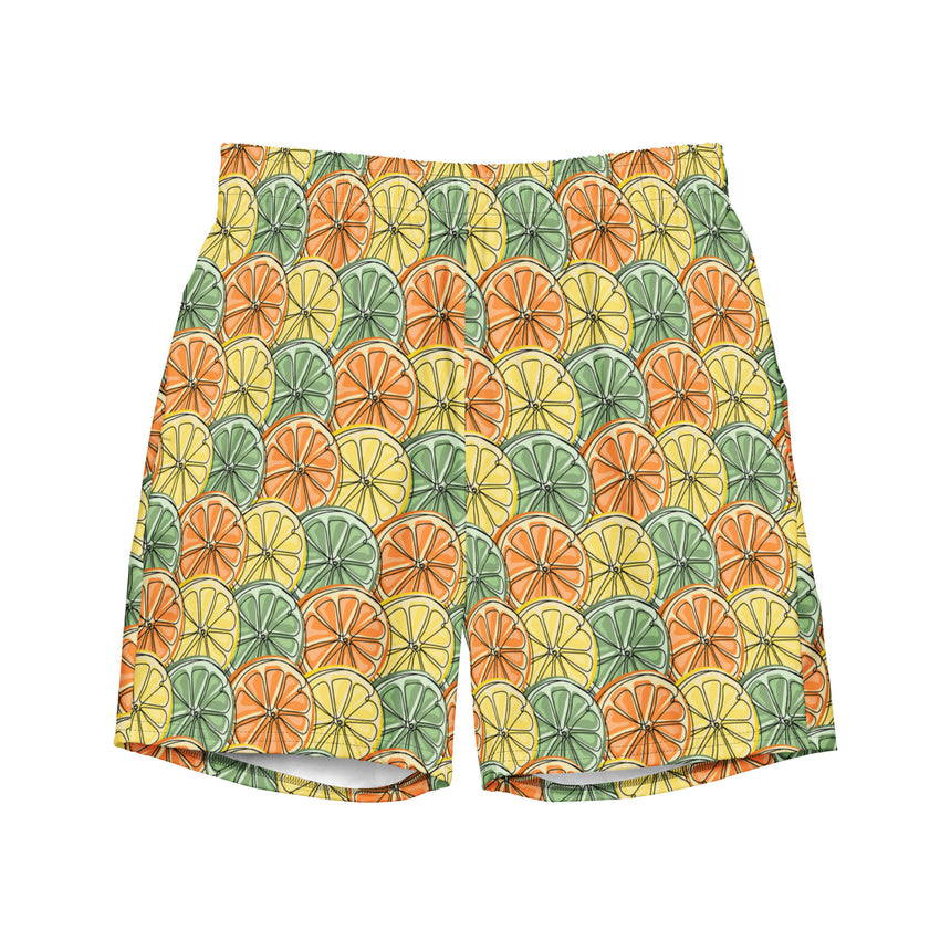 Citrus fruit pattern swim trunks for men’s