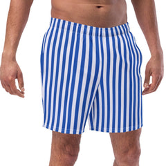 Fashionable swim trunks with vertical stripes