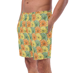 Citrus fruit pattern swim trunks for men’s