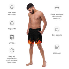 Fire flame swim trunk for men's