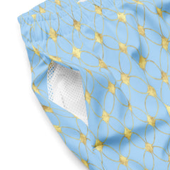 Gold glitter pattern swim trunks for men