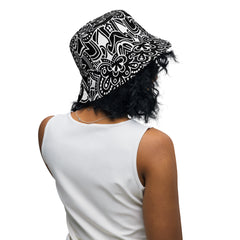 Black and White Designer Bucket Hat Monochrome Marvel, lioness-love