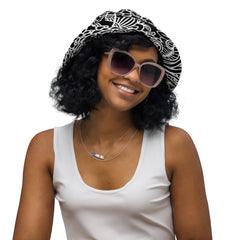 Classic Contrast Black and White Fashionable Bucket Hat, lioness-love