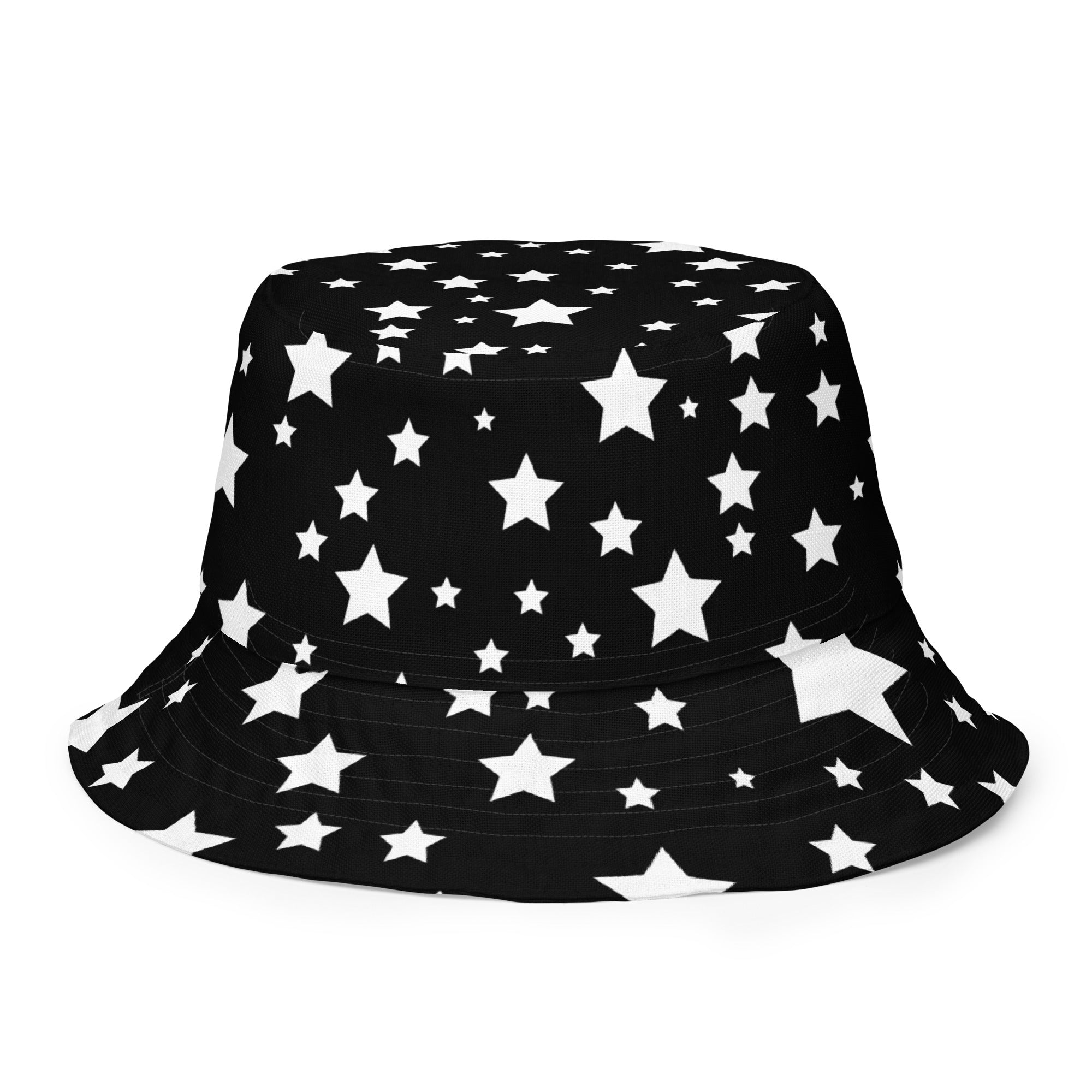 "Starry Night: Black and White Stars Bucket Hat", lioness-love