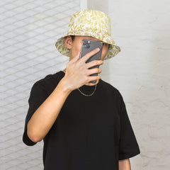 "Golden Blooms: Floral Bucket Hat in Gold", lioness-love