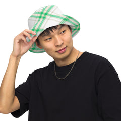 Classic Cool Green and White Plaid Bucket Hat", lioness-love