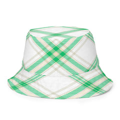 Classic Cool Green and White Plaid Bucket Hat", lioness-love