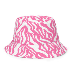 Chic Stripes Pink Zebra Bucket Hat, lioness-love