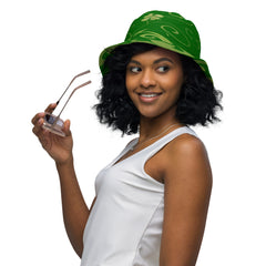 Emerald Elegance Green Design Bucket Hat, lioness-love