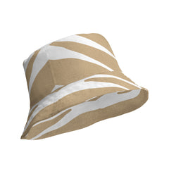 "Glamorous Wilderness: Gold and White Animal Print Bucket Hat, lioness-love