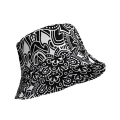 Black and White Designer Bucket Hat Monochrome Marvel, lioness-love