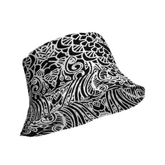 "Classic Contrast: Black and White Fashionable Bucket Hat", lioness-love