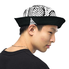 Sleek Snakeskin Bucket Hat with Black Trim, lioness-love