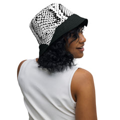 "Sleek Snakeskin Bucket Hat with Black Trim", lioness-love