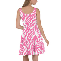 Animal Print Skater Dress, Pink Animal Print Flare Dress, lioness-love