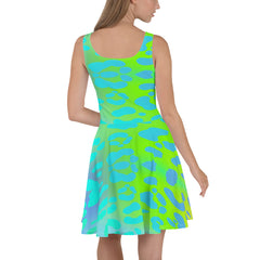 Neon Animal Print Skater Dress, Party Dress, Dance Dress, lioness-love