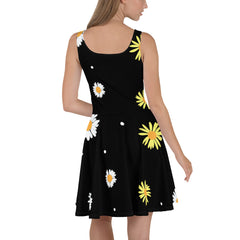 "Blooming Meadows: Dandelion and Daisy Print Skater Dress", lioness-love