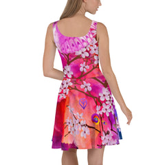 Artistic Floral Butterfly Garden Designer Skater Dress", lioness-love