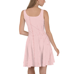 "Blushing Petals: Print Textured Pink Skater Dress", lioness-love
