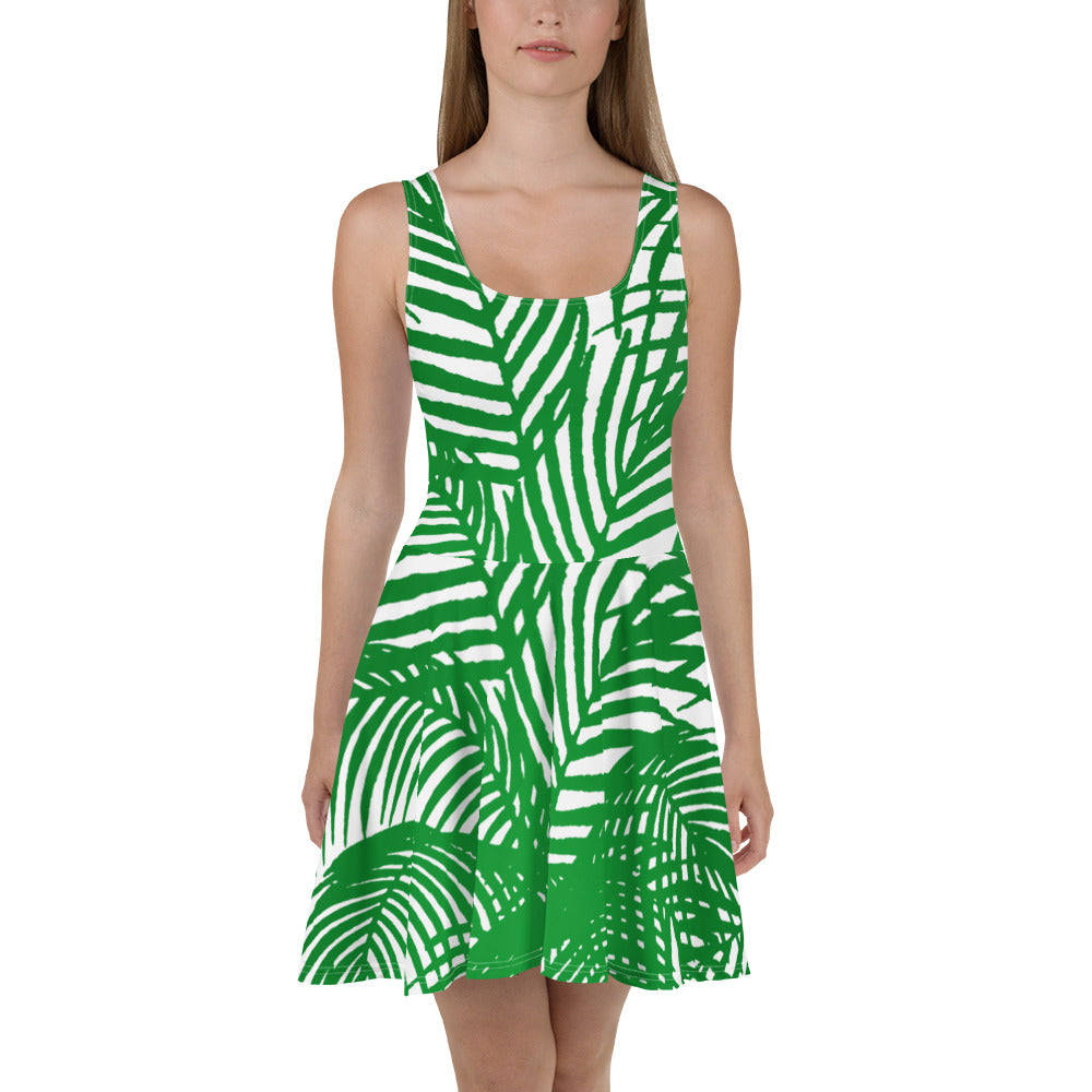 Tropical Palm Flair Bottom Dress, Casual Dress, Vacation Dress, lioness-love