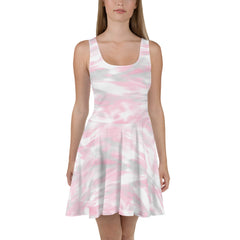 Trendy Pink Camouflage Skater Dress, lioness-love