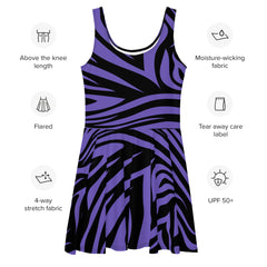 Fashion Zebra Print Skater Dress, lioness-love