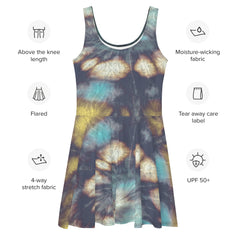 Casual Tie Dye Skater Dress, lioness-love