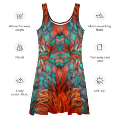 Phoenix Rising Skater Dress, Spring and Summer Dress, lioness-love