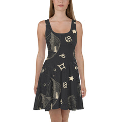 Celestial Design Skater Dress, lioness-love