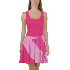 Fuchsia Pink Tropics Bird Skater Dress, lioness-love