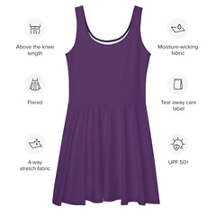 Purple Majesty Solid Skater Dress, lioness-love